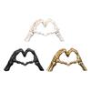 Skeleton Heart Hands Figurine Resin Love Gesture Statue Gothic Heart Shape Skeleton Hands Ornament for Home Halloween Desktop Decor