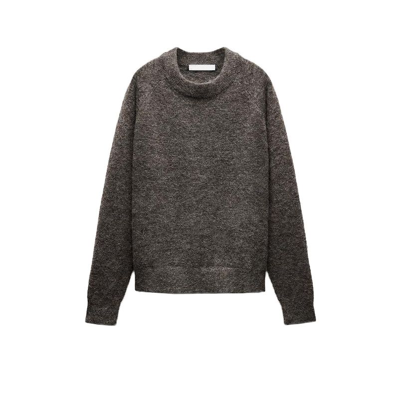 Fall and Winter New Women's Clothing Simple Comfortable Stylish round Neck Long Sleeves Plain Stitch Knitwear 9598151
