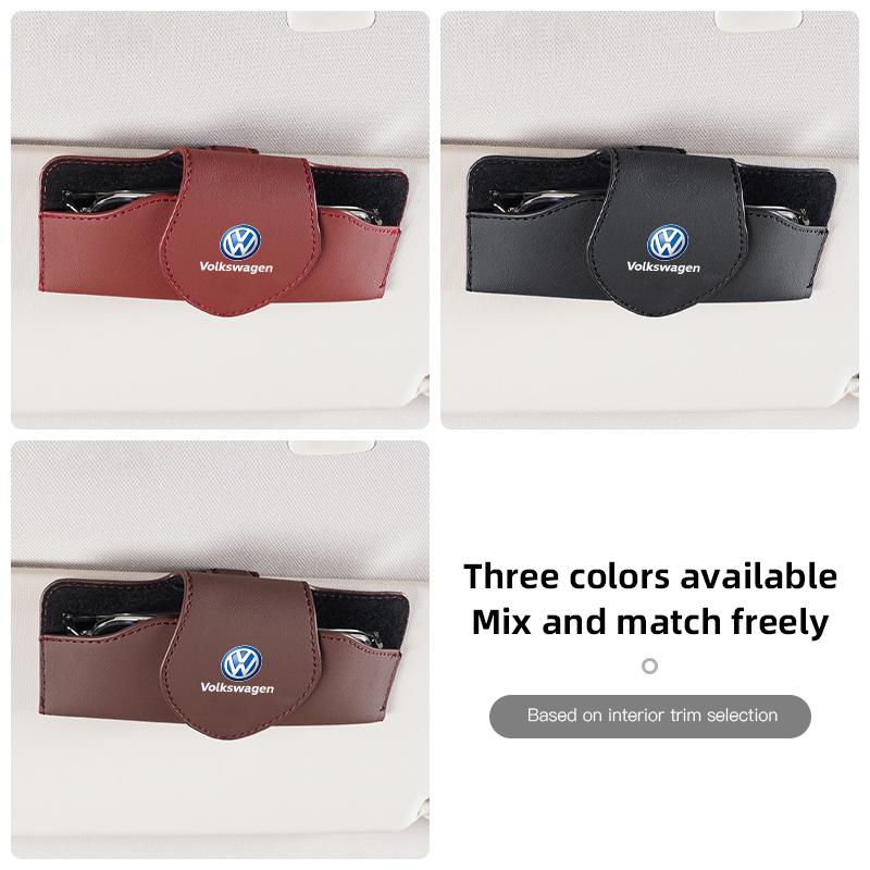 Volkswagen Car Interior Accessories Sun Visor Sunglasses Storage Box For VW GTI Polo Golf Passat Tiguan Arteon T-ROC Jetta ID.3 Zi7 Zi7