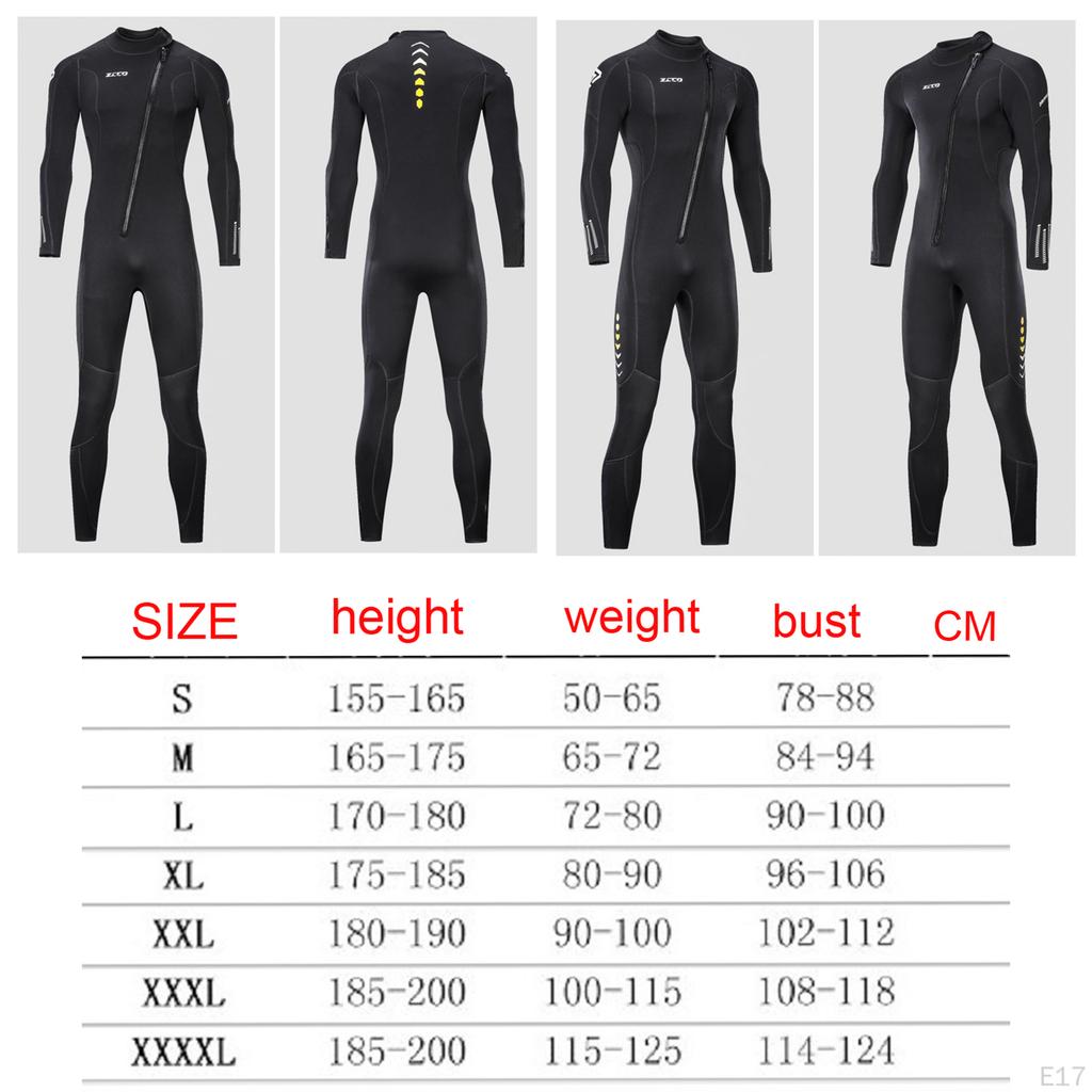 3mm Neoprene Diving Wetsuit Adults Front Zip Wet Suit Dive Skin Swimsuit for Water