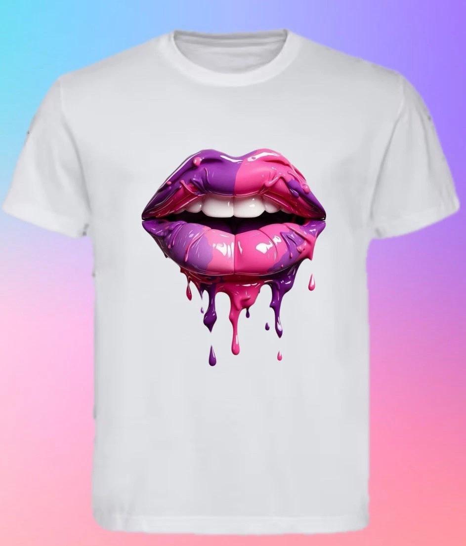 

Drip Lips Custom 100% Cotton T-shirt Mens Tees Top Top Tee Blouse Size S-3XL S