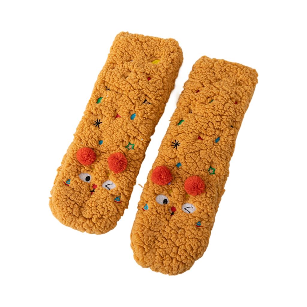Ladies' Super Thick Lamb Wool Socks, Cute Mid Tube Sleeping Socks With Added Wool Insulation, Home Floor Socks