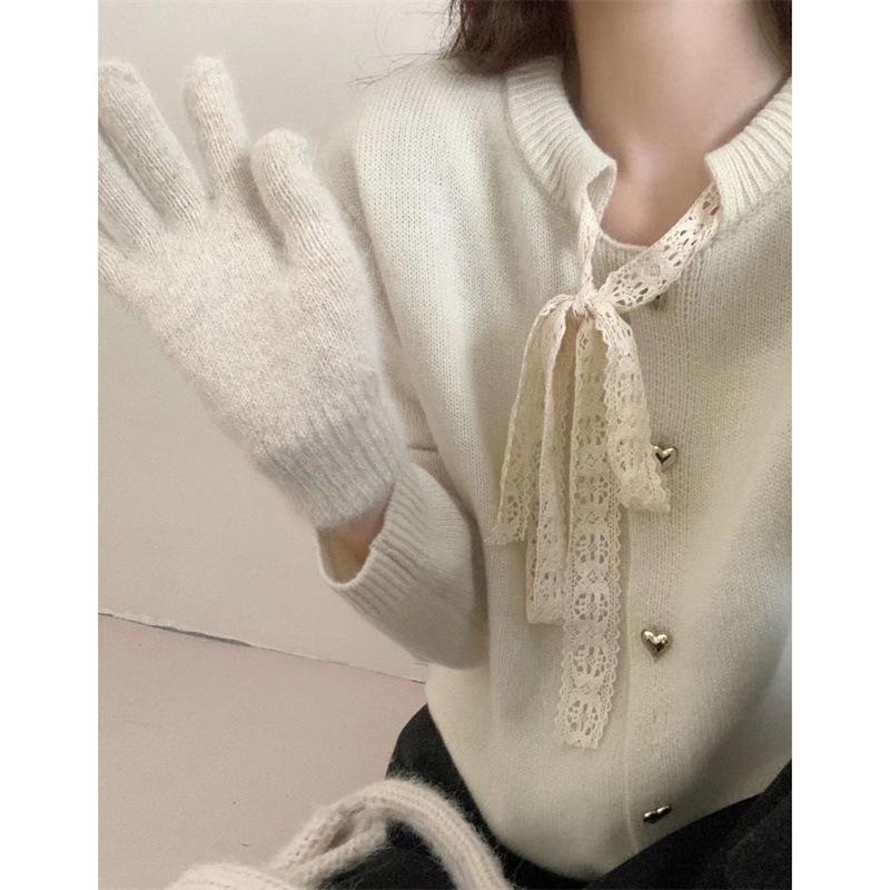 

Женская мода повседневная осень-зима однотонный принт длинный рукав O-образный вырез свитера Size: One Size белый