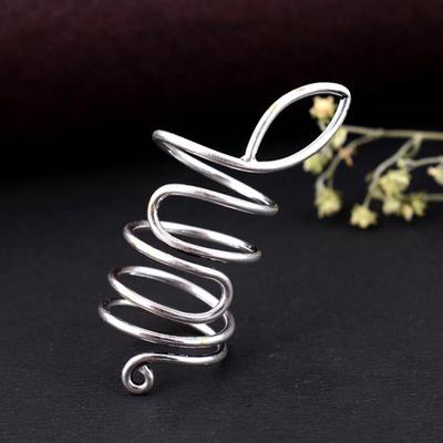 Handgefertigter Silber Arthritis Ring Verstellbar Doppelband Oxidiertes Kreuzmuster Boho Stamesschmuck Geschenk für Frauen & Männer
