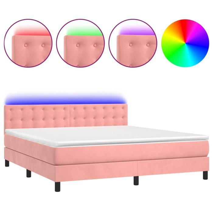 Maison Exclusive - Sommier à lattes de lit avec matelas et LED Rose 180x200 cm