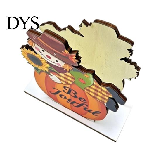 Decorative Tissue Storage for Countertop Thanksgiving Solid Wood Napkin Holder, Fall Harvest Gnome Scarecrow Turkey Table Decor Dispenser, Waterproof