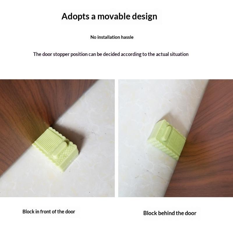 Stackable Silicone Door Stop Wedge Doorstops Anti Collision Home Office Door Rear Retainer