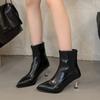2026 New Women's Ankle Boots Sexy Pointed Toe Woman Short Boots Fashion Causal Ladies Thin High Heel Boots Solid Color Stiletto
