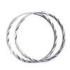 9999 Sterling Silver Rhombus Pattern Large Hoop Earrings for Women, Fashionable Hypoallergenic Ear Jewelry with High-End Feel.