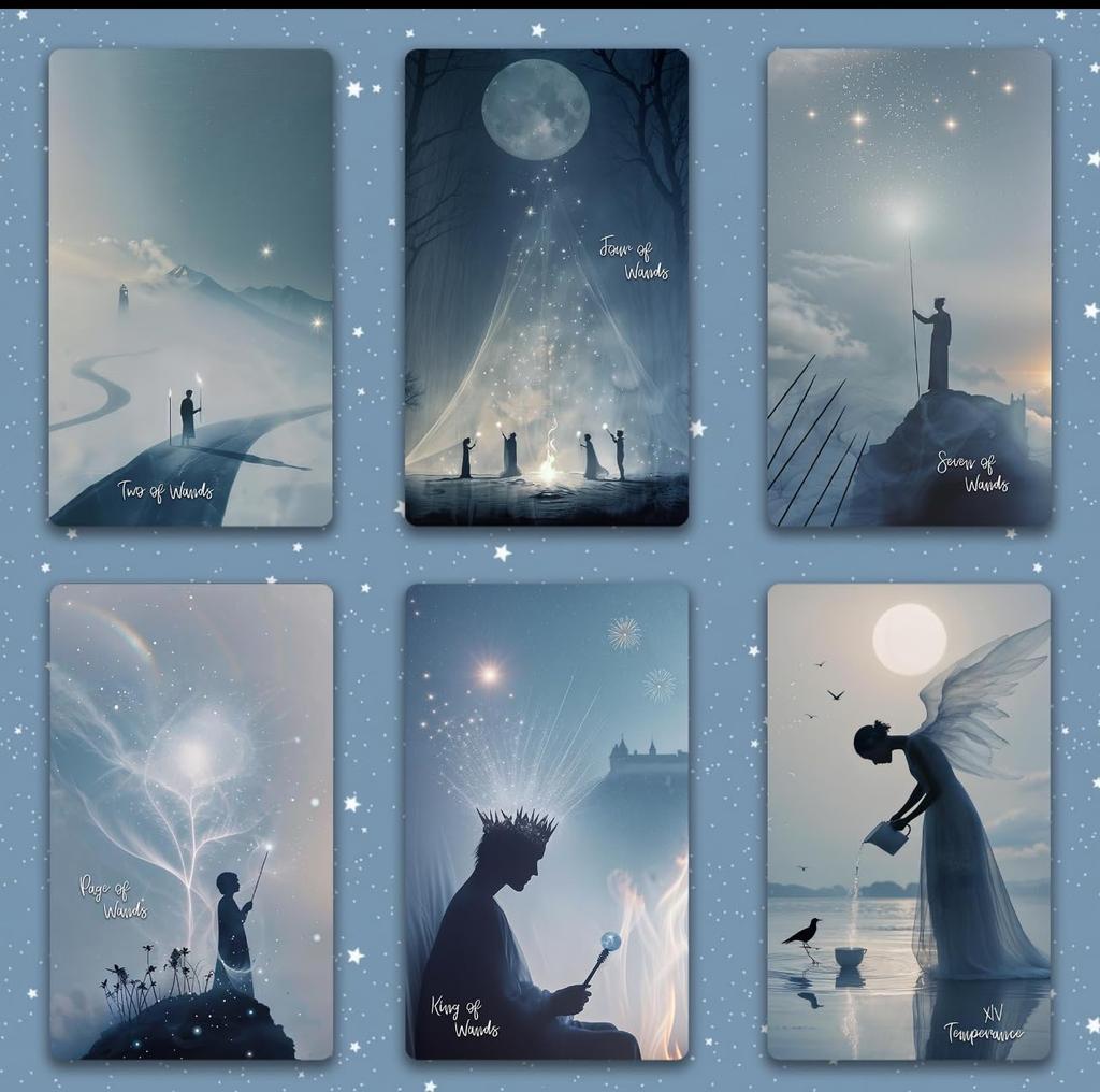 Moonlight Dream Tarot, Tarot Cards & Guidebook Included, Mysterious Blue Moonlit Night Theme Design, Silver Edge