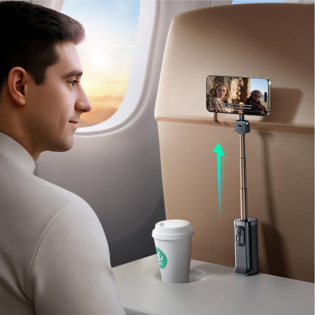 Selfie Stick Kij Do Zdjęć Z Uchwytem Pilotem Bluetooth MagSafe - Czarny