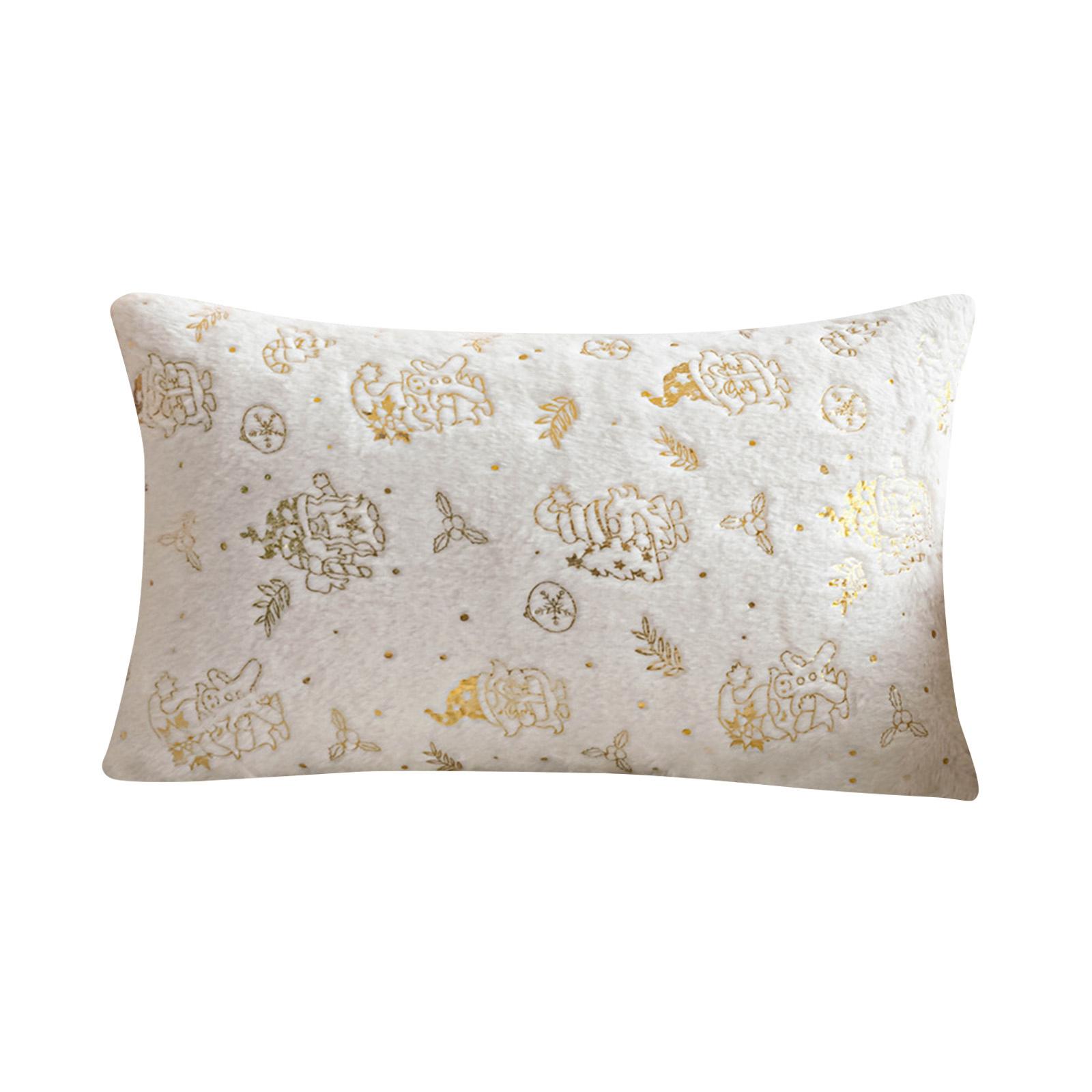 

Christmas Decorative Pillowcases, Embroidered Christmas Trees,Winter Sofa Covers, Plush Pillowcase Decorations(A Single Pillowcase Without A Pillo) One Size