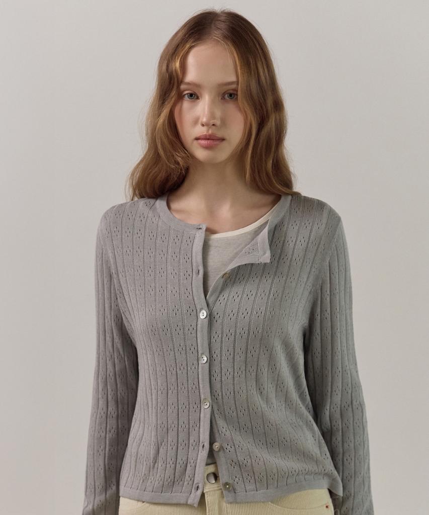 ELLIOTI Punching Knit Cardigan_3Color