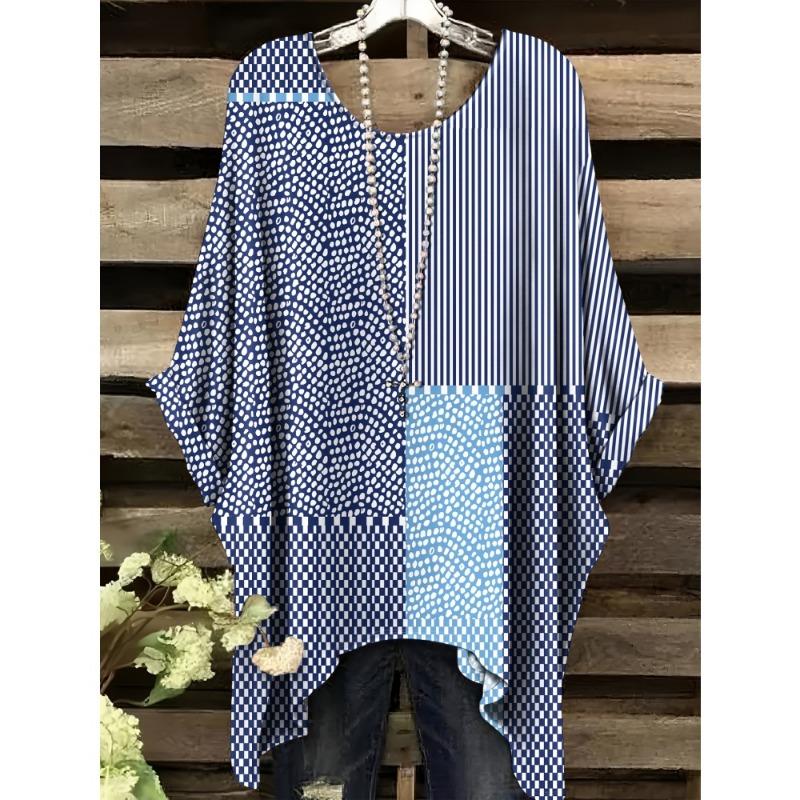 Women's T-Shirt Elegant Bohemian Vacation Colorful Rendering Graphic Print Fashion Versatile Round Neck Women's Summer Clothes