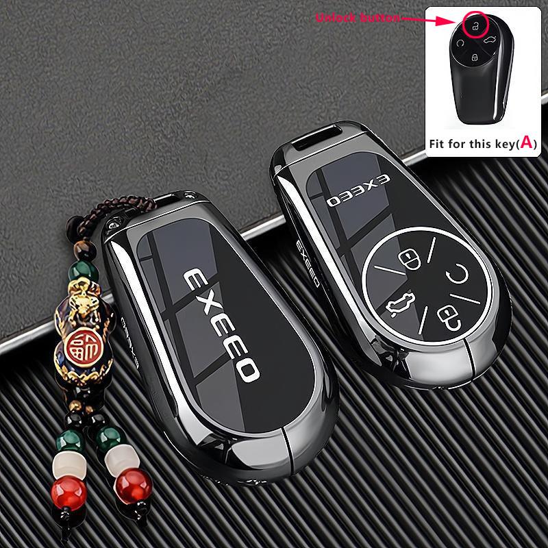 Zinc Alloy Car Key Case Cover For Chery Exeed Exlantix Et Rx Cdm Vx Lx Tx Txl Phev Keychain Ring Holder Fob Shell Accessories