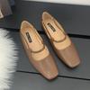 Fashion 2025 Spring Autumn Flat Mary Janes Shoes Woman Candy Color Soft Leather Ballet Flats Ankle Strap Comfy Mocaasins for Woman