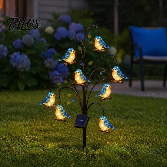 Courtyard Ambient Lighting Outdoor Solar Pathway Light, Bird-shaped Stump Decorative Garden Stake with Warm Terrace And Balcony Accents LED