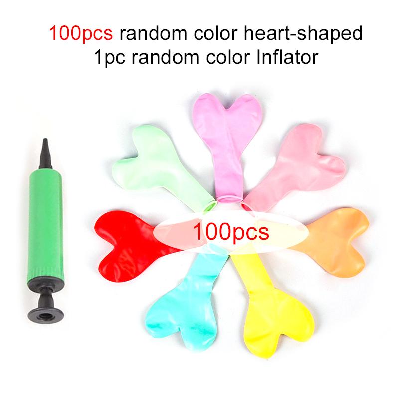 Elastic Latex Balloon Long Strip Heart-shaped Rainbow Design Bright Color Home Decoration Wedding Ornaments Inflator TMZ