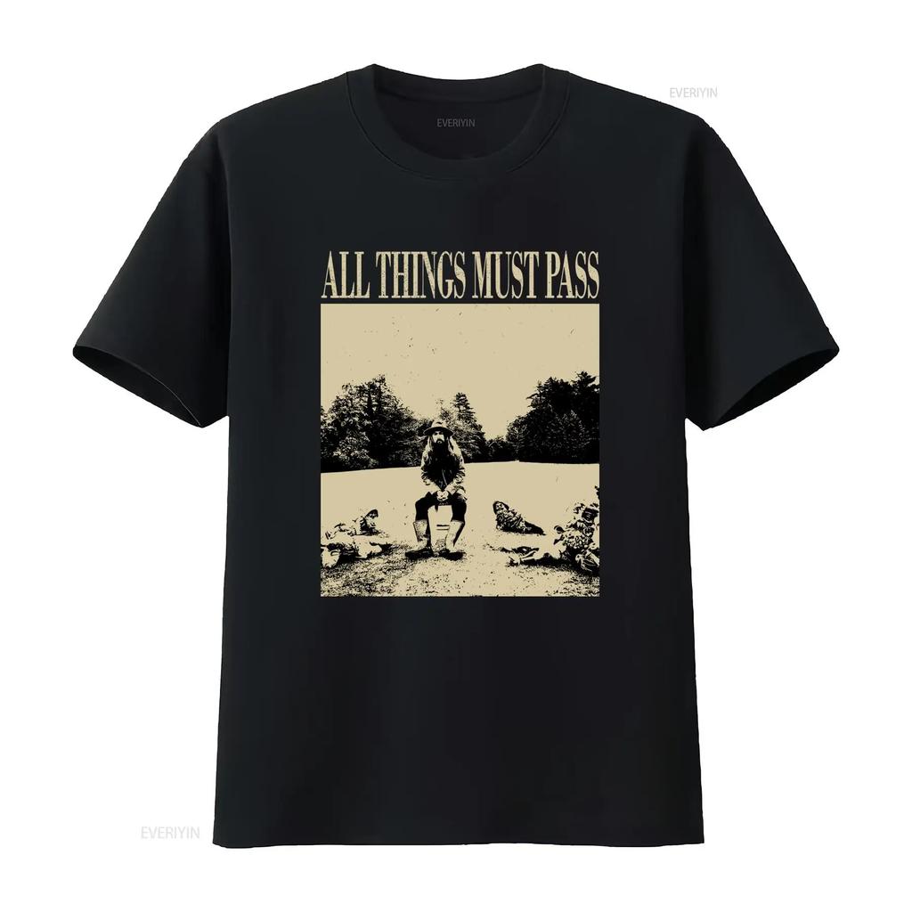 All Things Must Pass Vintage Music T Shirt Midcentury Song Minimalist Design Vintage Washed Slightly Streetwear Comfortable