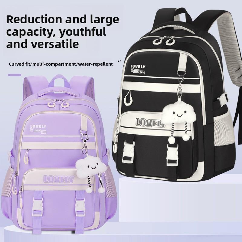 Large Capacity Girls Backpack With Breathable Material For School Education
