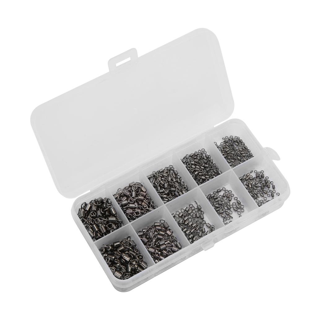 500pcs Rolling Barrel Fishing Swivels Stainless Steel Fishing Line Connector for Saltwater