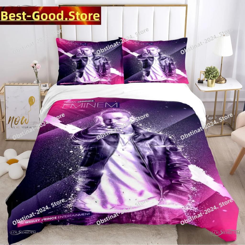 Eminem hip-hop singer All Season Bedding Set Duvet Cover Full Queen King Size Pillowcase Bed Printed Bed Set Aldult Kid Bedroom