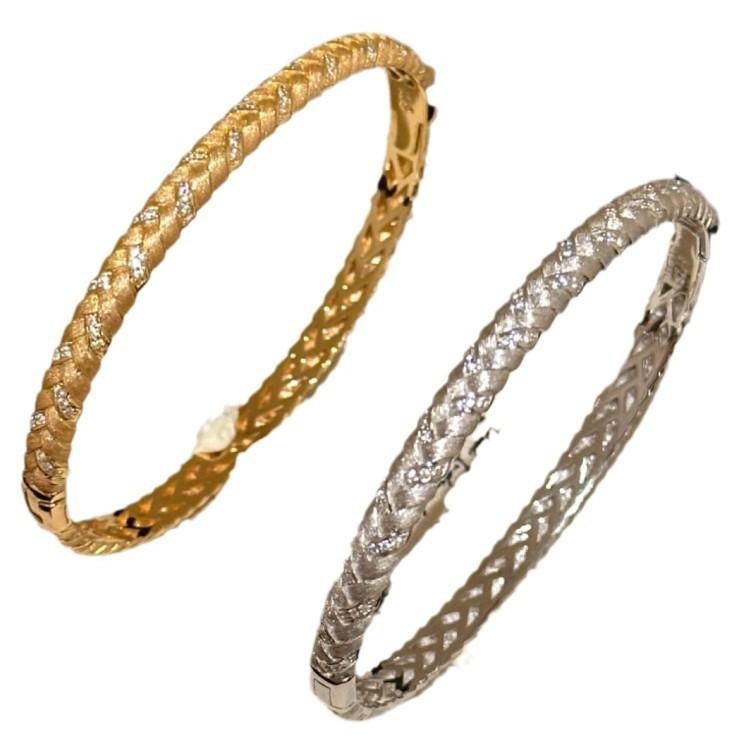 French Retro Italian Brushed Wheat Ear Woven Bracelet With Diamonds Light Luxury Exquisite Versatile Chinese Bracelet