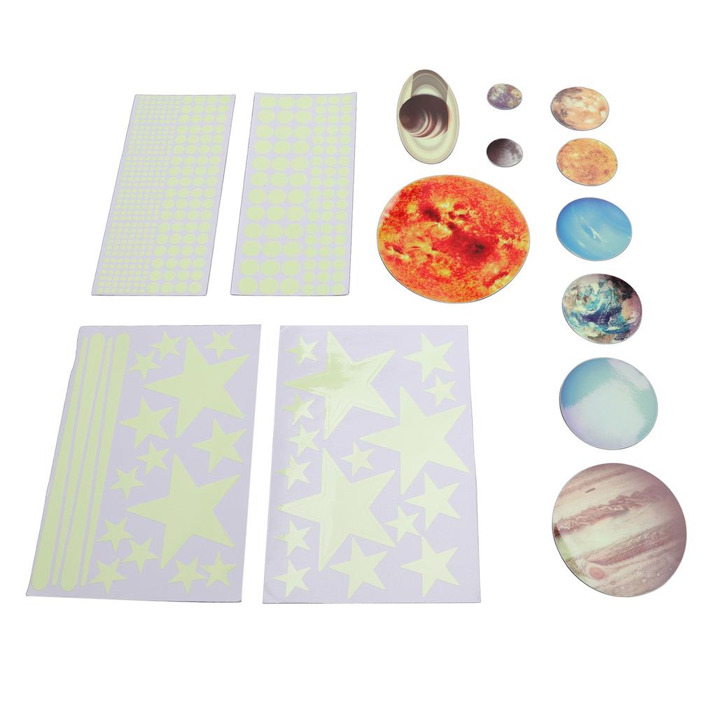 14pcs Glowing Planets Wall Stickers Glow in The Dark Star Solar System Decal for Children Bedroom Nursery Mini Solar