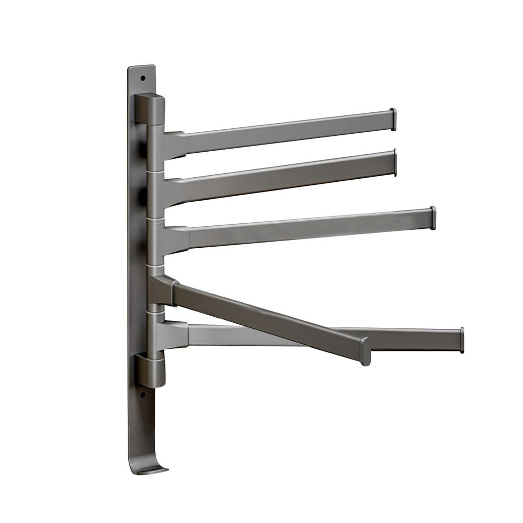 Rotating Multi-rod Towel Bar Punch-free Aluminum Bathroom Wall-mounted - Bathroom