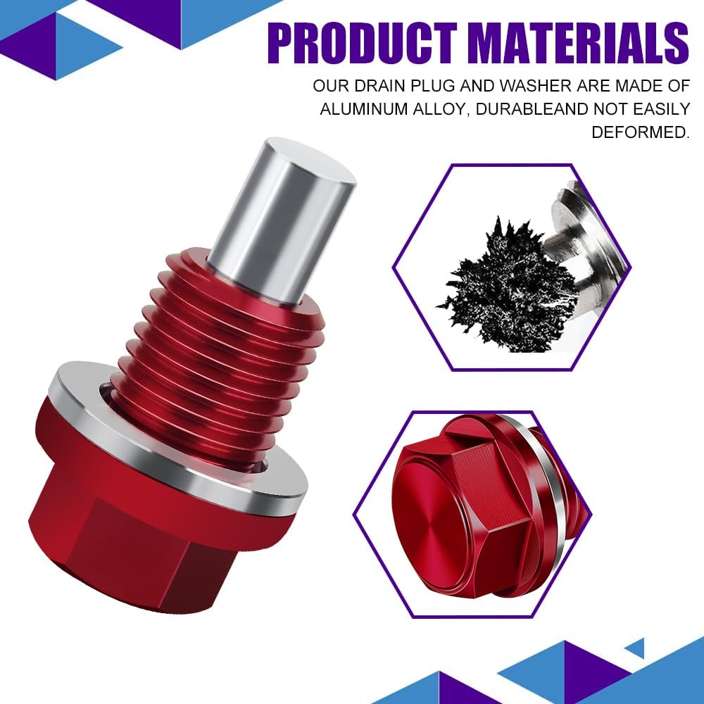 M14×1.5 Magnetic Oil Drain Plug, Transmission Oil Plug, Oil Pan Sump Drain Nut Bolt Screw Repair Kit, Car Magnetic Oil Drain Plug Removal Tool for