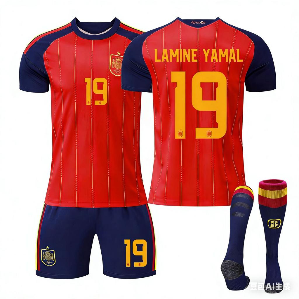 New Season Soccer Spain Jersey Set #19 Yamal