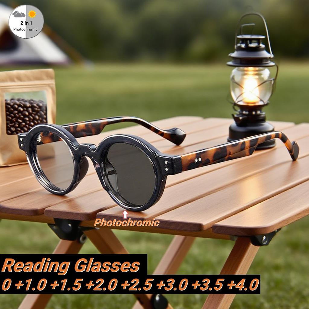 Retro Thick Edge Thick Circular Frame Women'S Reading Glasses Fashion Neutral High Quality Versatile Anti Blue Light Glasses