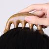 One Piece Gold Sandalwood Five-Tooth Massage Comb for Head and Meridian Stimulation.