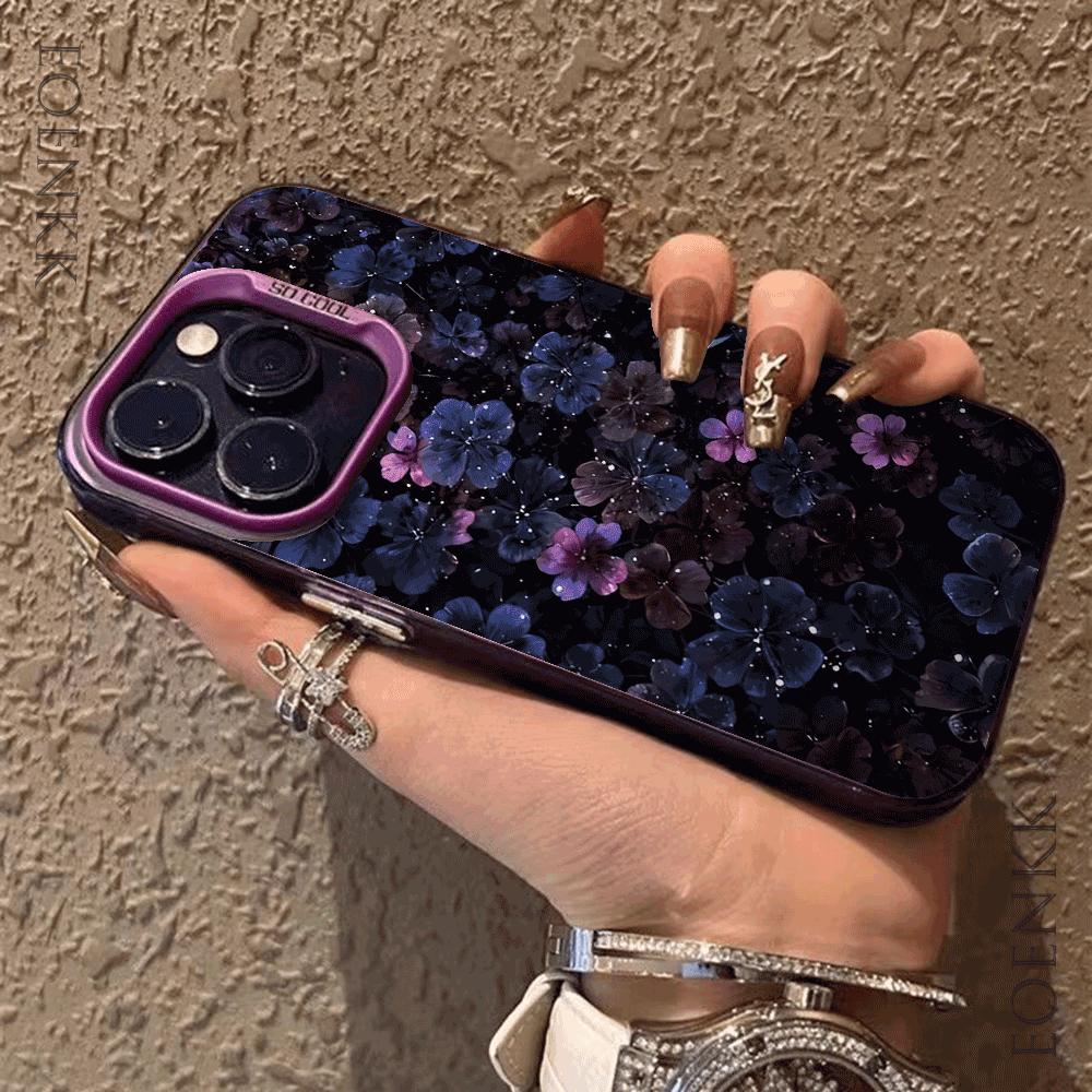 Purple Rhythm Flower Cluster Unique Phone Case for iPhone 17 16 15 14 13 12 11 Series Pro Max Plus
