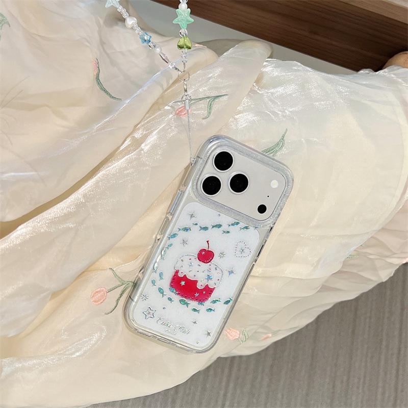 

Cherry Cake Small Fish Full Screen Case for iPhone 17 Pro Max / 16 / 15 / 14 - Japan Korea Design iPhone 14 Pro