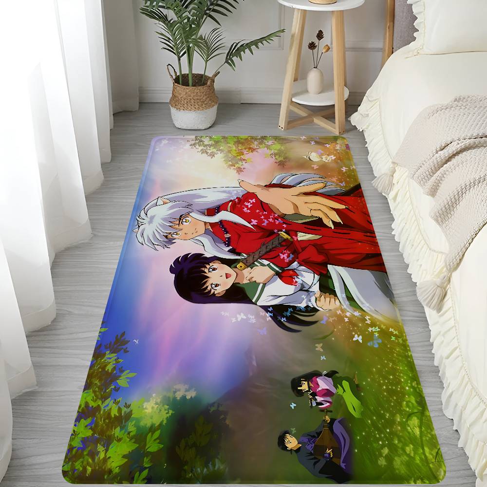 Japanese Anime Inuyasha Hallway Carpet Washable Non-Slip Living Room Sofa Chairs Area Mat Kitchen Doormat Area Rug