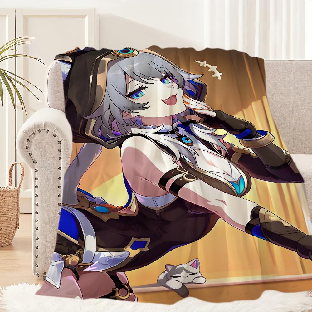 Cipher Honkai Star Rail Game Blanket Blanket for Couch Sofa Travel Home Hiking Picni Bed Beding Flannel Blanket Birthday Gift