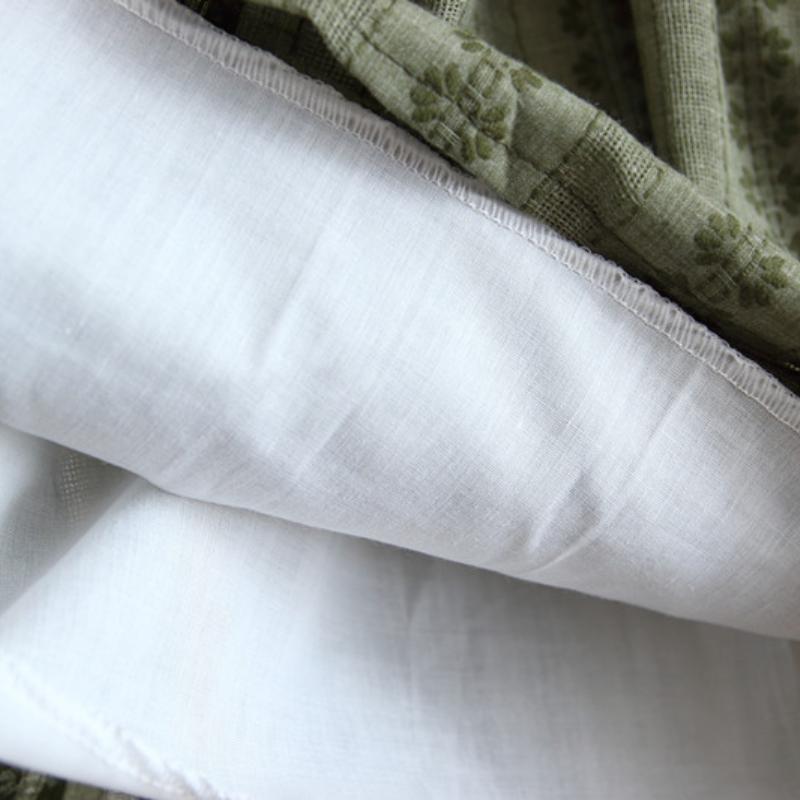 Mori Girl Spring Summer Women Cotton Linen Skirt High Waist Green Floral Printed Vintage Skirt All-Match Elegant Comfortable Skirt