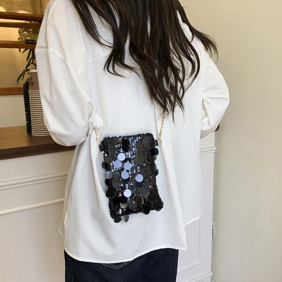 Borsa a tracolla per telefono con paillettes Mini borsa a tracolla scintillante con tracolla a catena Borsa a tracolla Piccola custodia per telefono per donne ragazze Festa Appuntamento Uso quotidiano