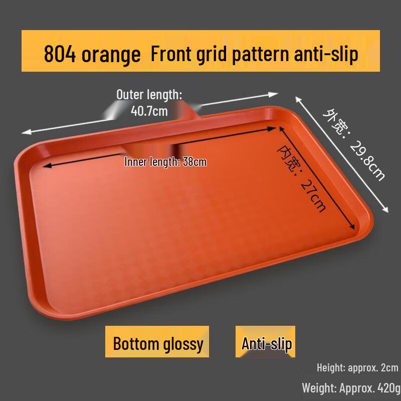 HANDUNYOU Commercial Non-Slip Plastic Serving Tray