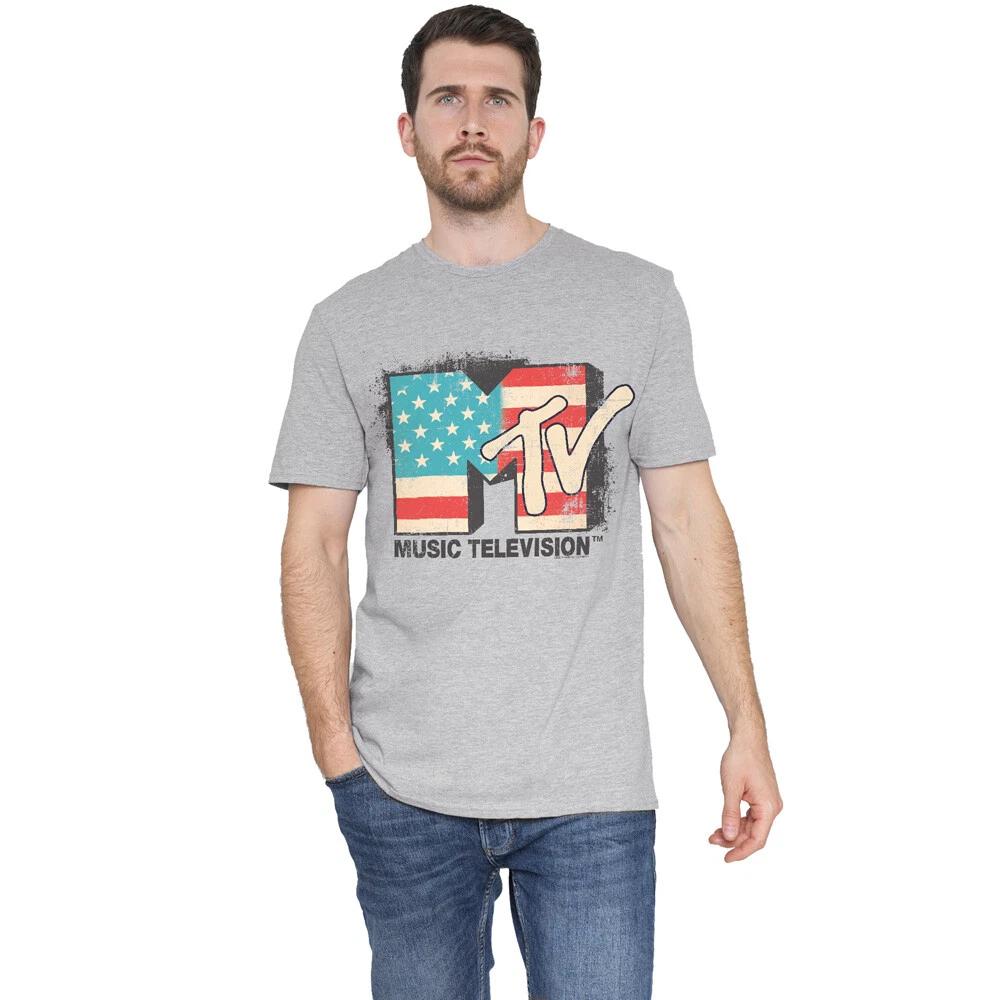 MTV American Logo T-Shirt S-2XL, Athletic Heather 4XL