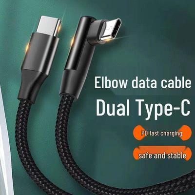 Universal Fast Charging Dual Type-C Elbow Cable for Huawei, Xiaomi, Vivo, OPPO Phones