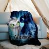 Customizable Toothless Throw Blanket – Personalized Name, All-Season Cozy Snug Blanket, Machine Washable, Personalized Blanket