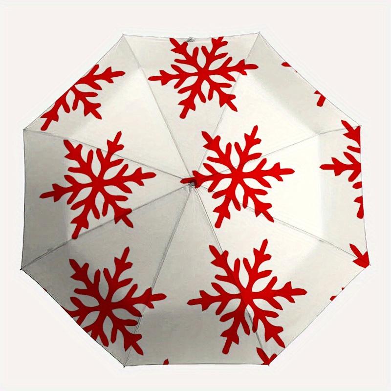 1pc Snowflake Pattern Automatic Umbrella 8-Bone Design Compact Gear for Outdoor Travel, Perfect Holiday Gift  yy250827042