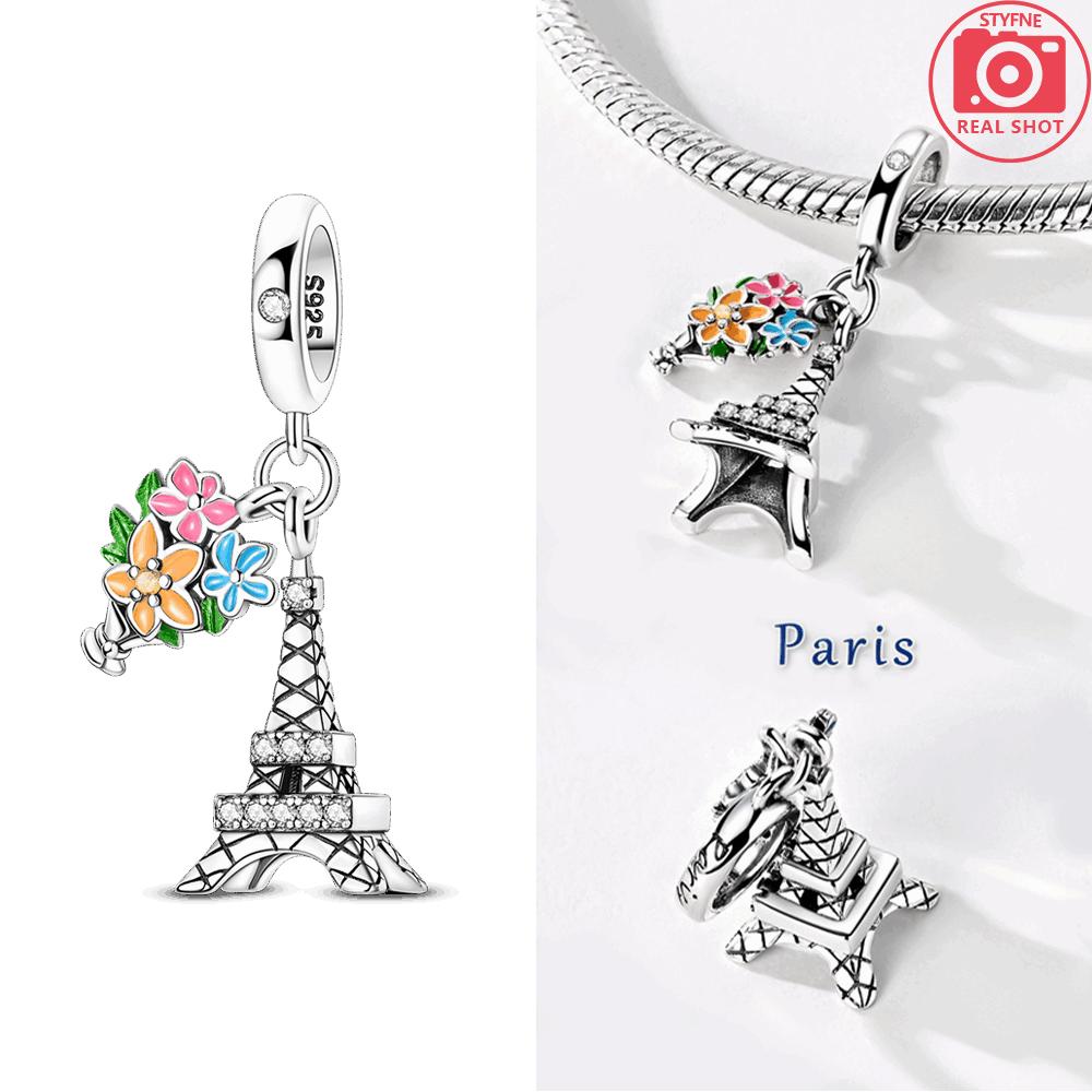 Eiffel Tower Paris Palace Milan Cathedral Opera House Originalcopper Beads Fit Women Bracelet Fine Gift Jewelry Women Diy