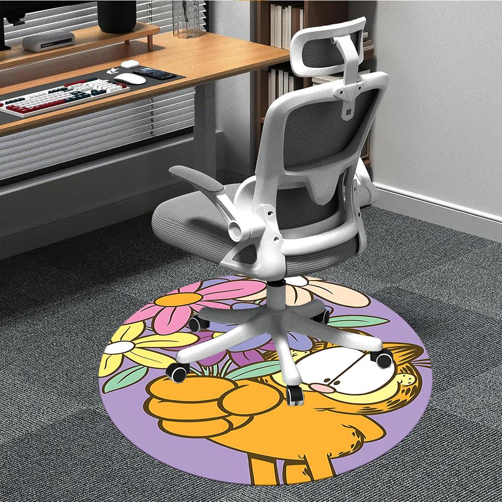 1pc Garfield Office Round Area Rug, Under Office Chairs Bedroom Living Room Home Decor, Room Deco 80cm