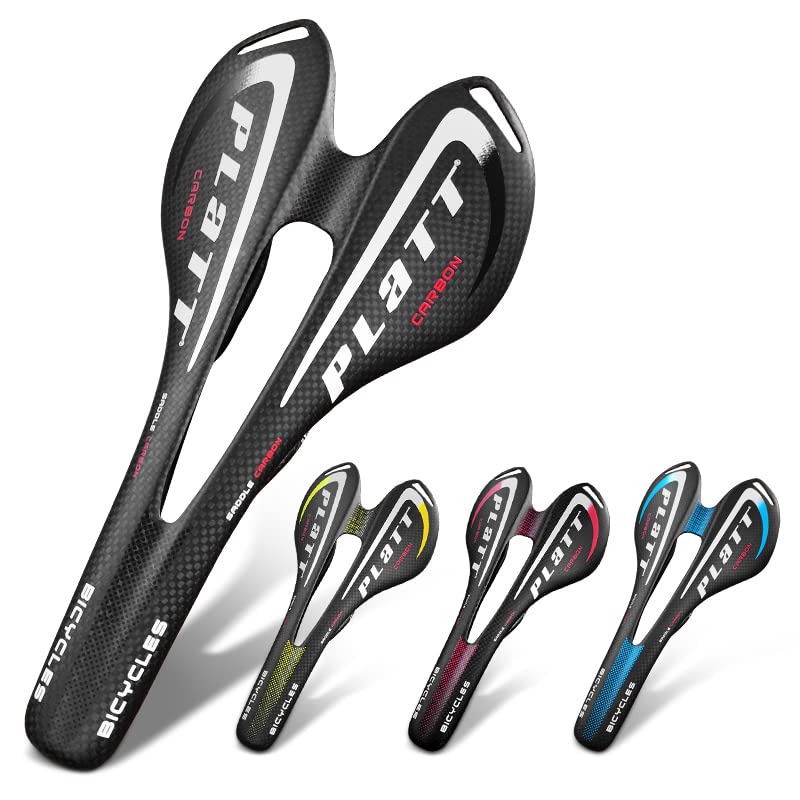 

full carbon fiber saddle bike vtt racing saddle wave road bike saddle bike saddle spare sweat proof waterproof durable (Red glossy)