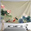 Lotus Ink Background Painting Tapestry Wall Hanging Koi Bohemian Minimalist Aesthetic Home Decoration