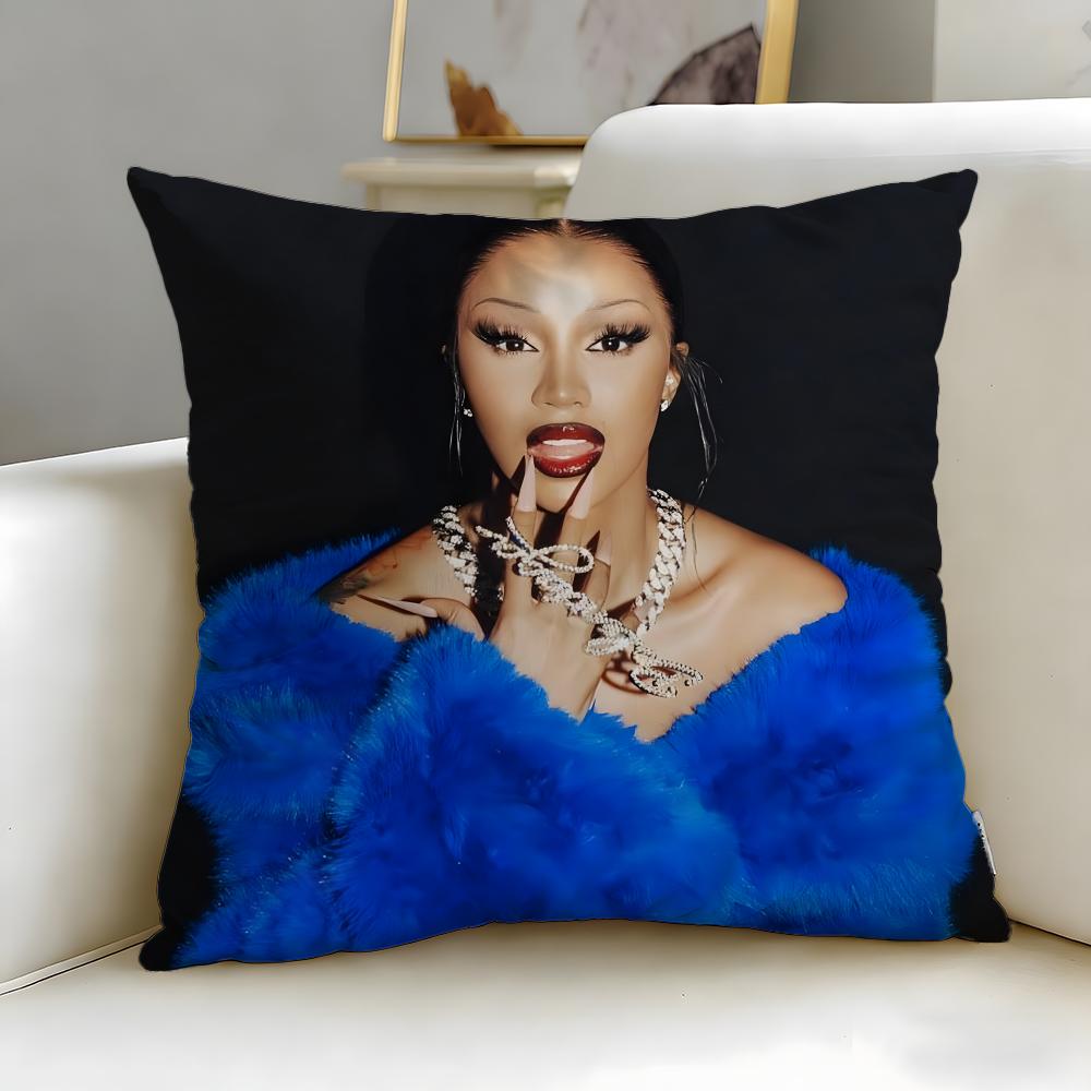 rap artist Cardi B Cushion Cover Soft EasyWash Pillow Case Versatile for Couch Bed Travel and Office