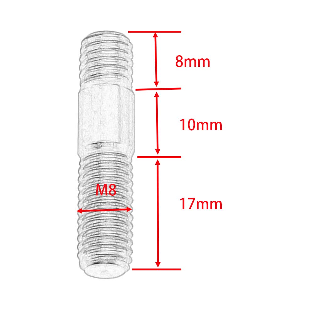 ALPHA RIDER Universal M8 X 35mm Muffler Stud Bolt Exhaust Pipe Screw For Yamaha